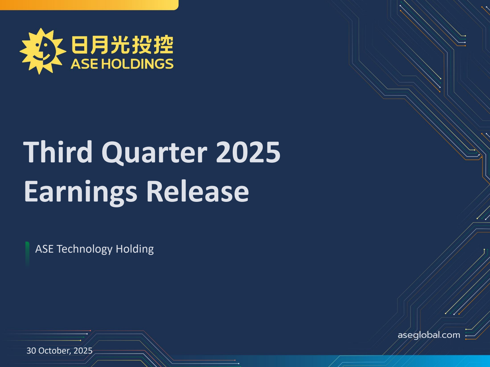 ASE Technology's Q3 2025 Slide Deck