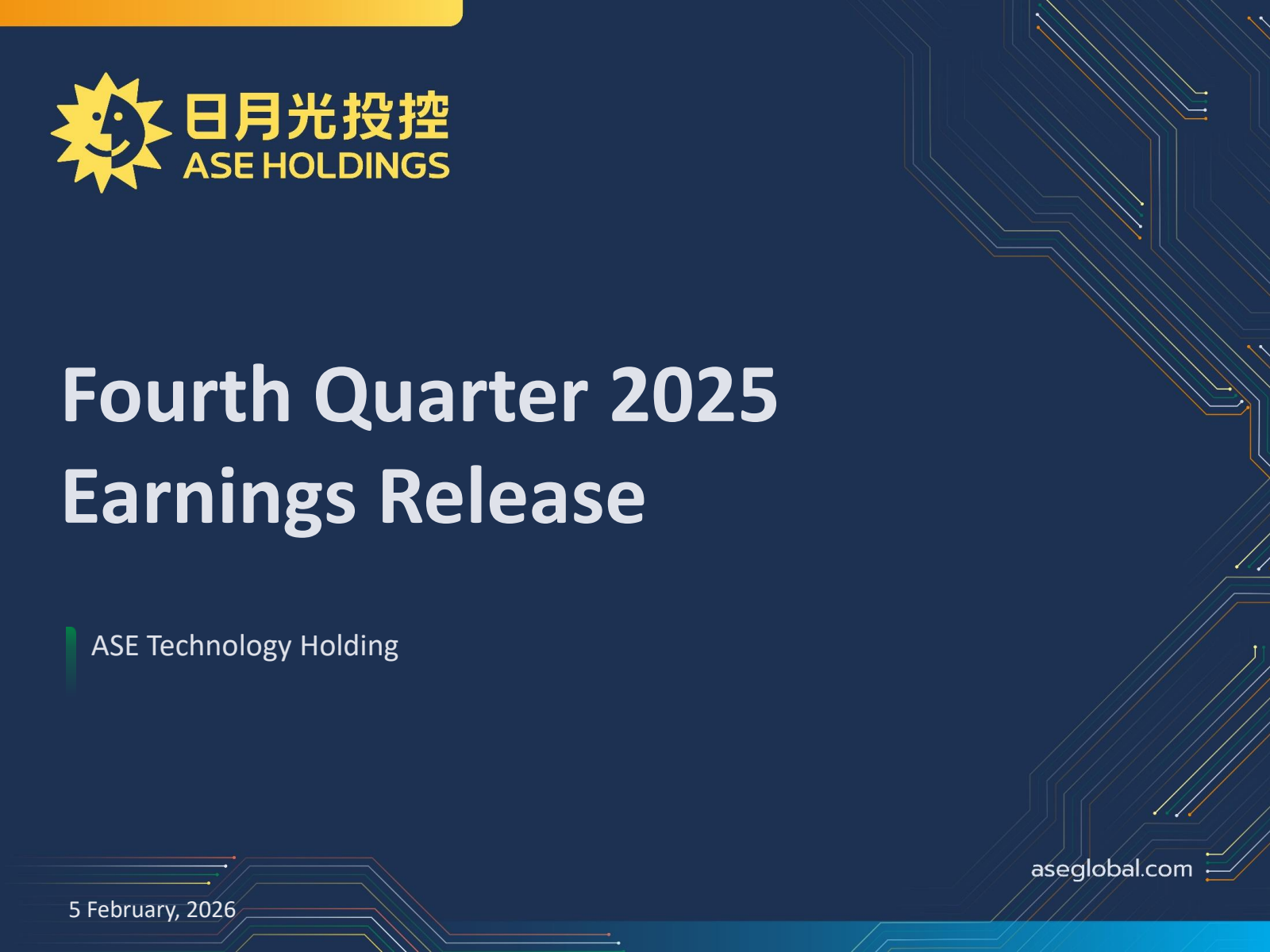 ASE Technology's Q4 2025 Slide Deck
