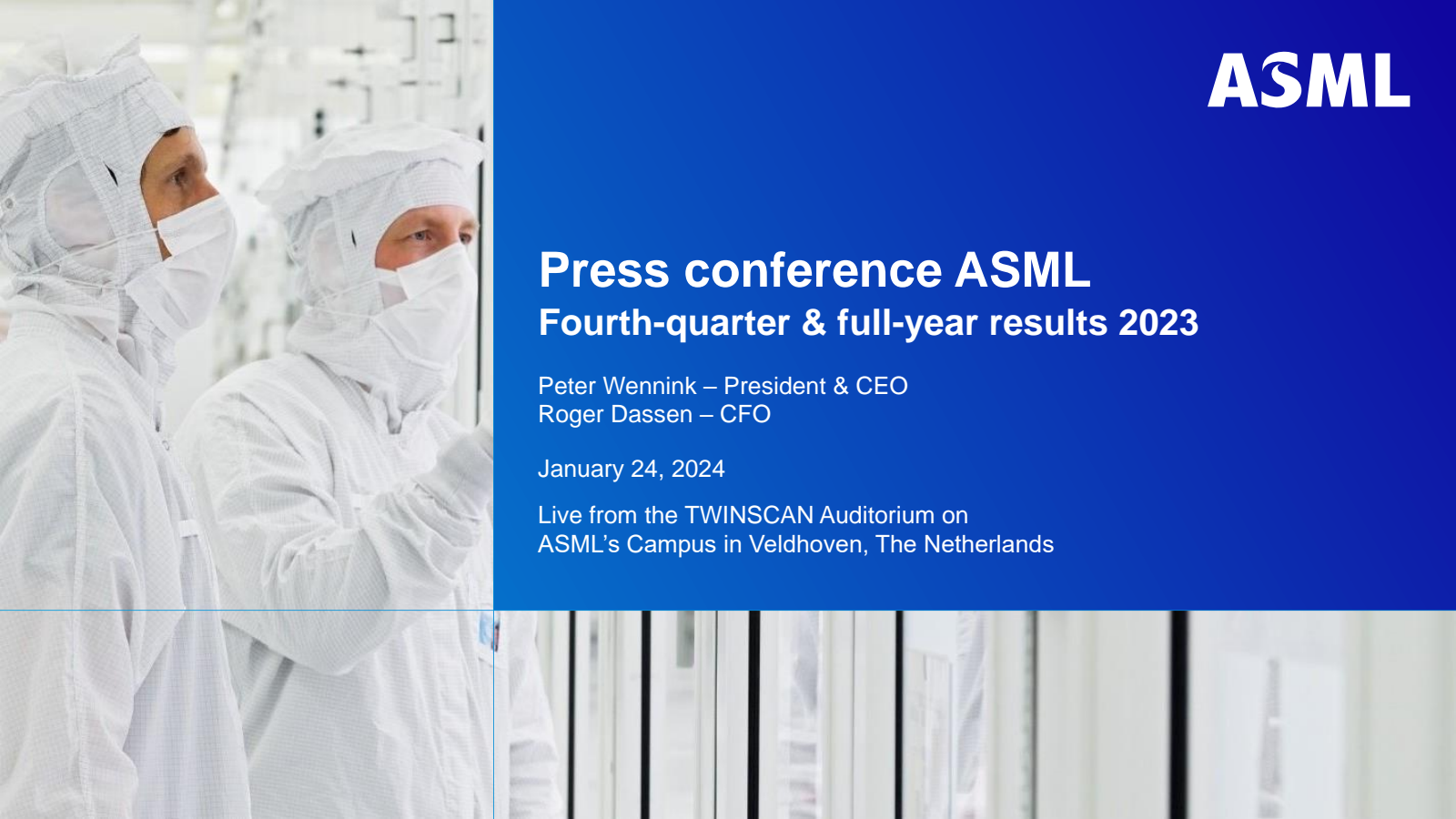 ASML Q4 2023 Earnings Report on 1/24/2024
