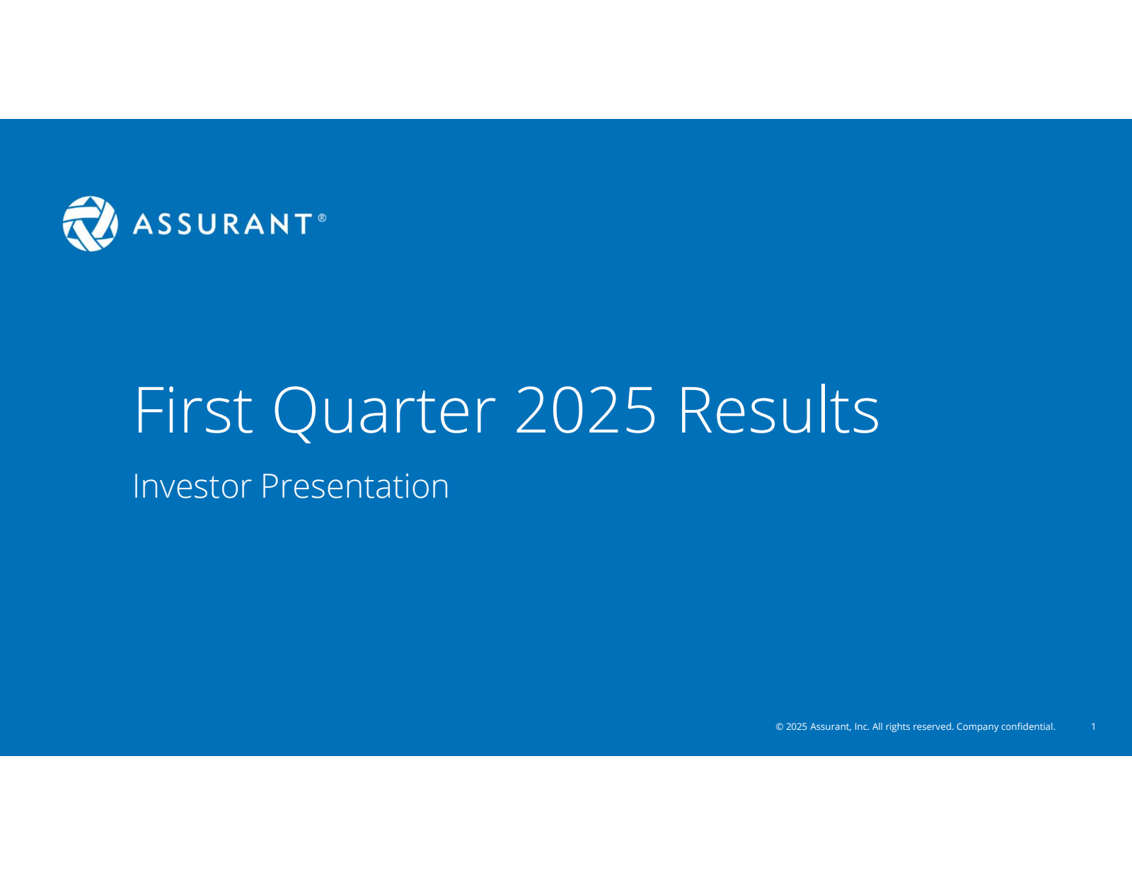 Assurant's Q1 2025 Slide Deck