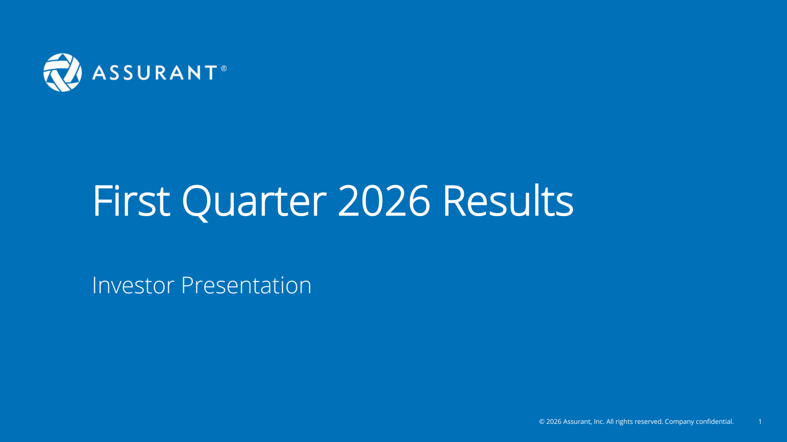 Assurant's Q1 2026 Slide Deck