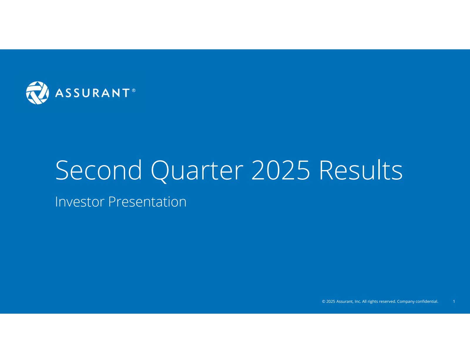 Assurant's Q2 2025 Slide Deck