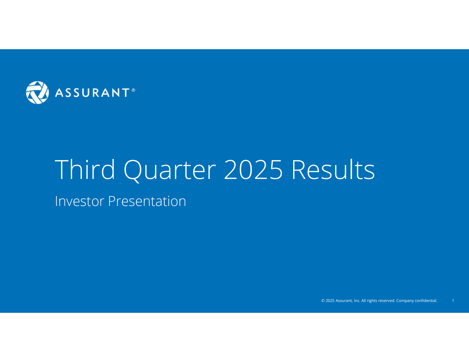 Assurant's Q3 2025 Slide Deck