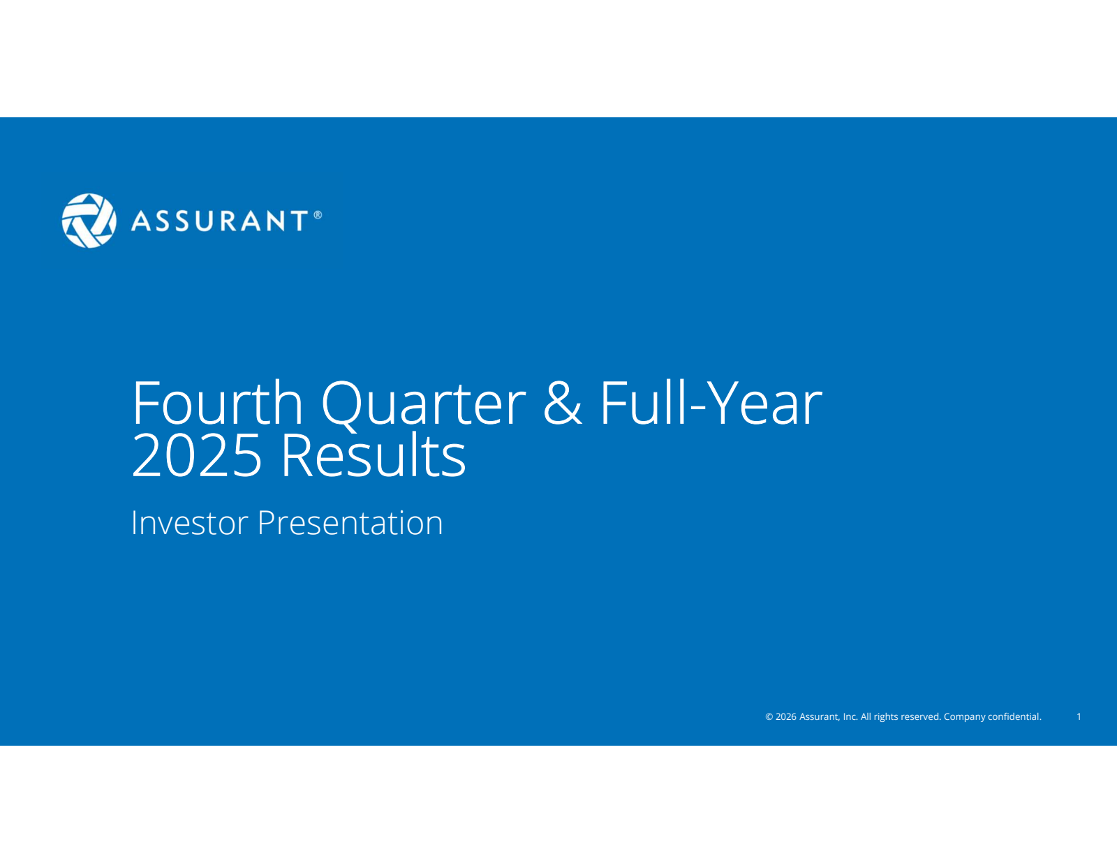 Assurant's Q4 2025 Slide Deck