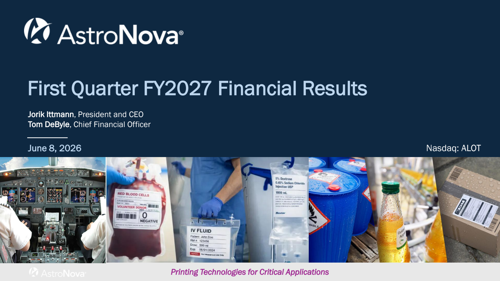AstroNova's Q1 2027 Slide Deck