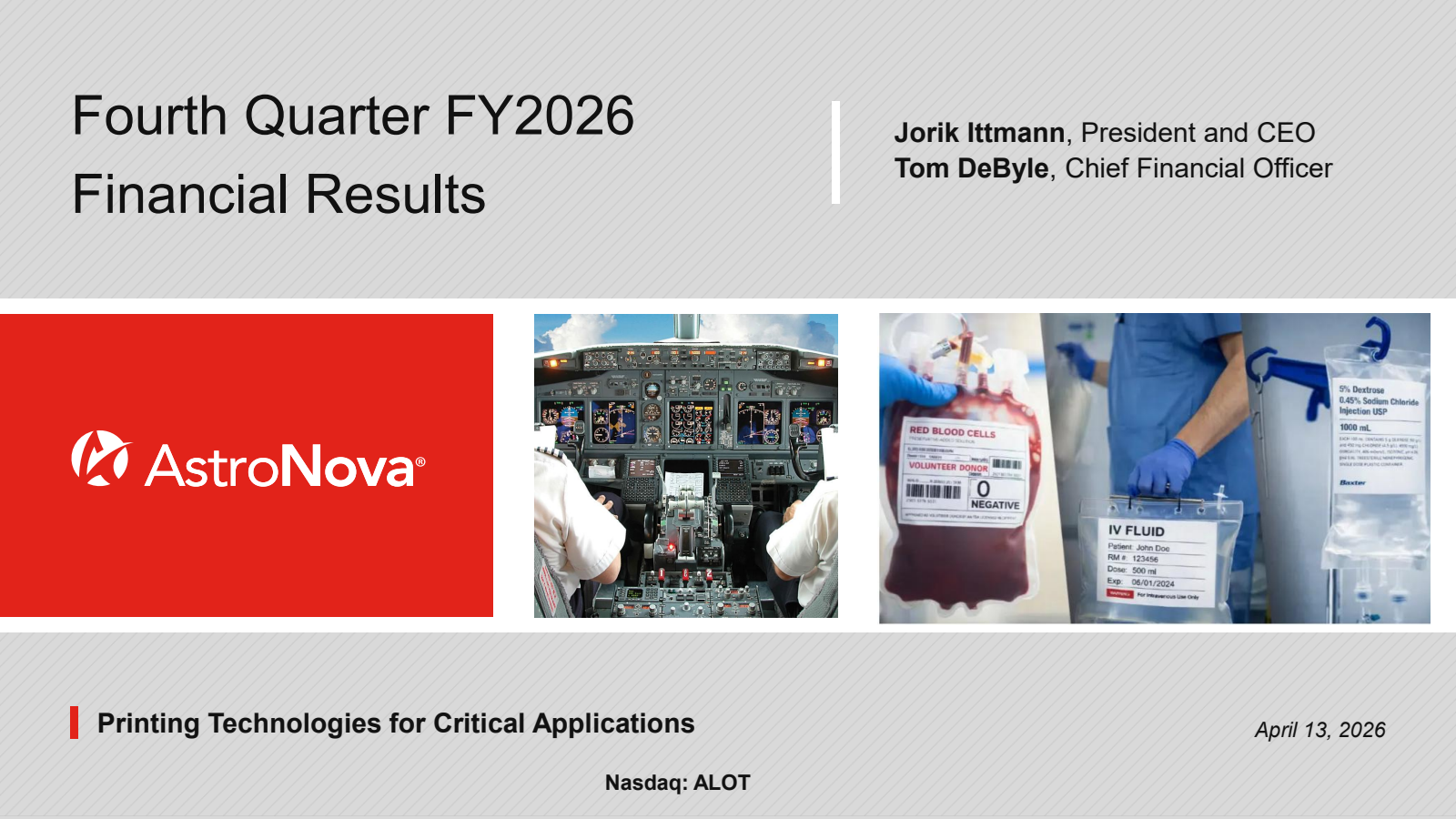 AstroNova's Q4 2026 Slide Deck