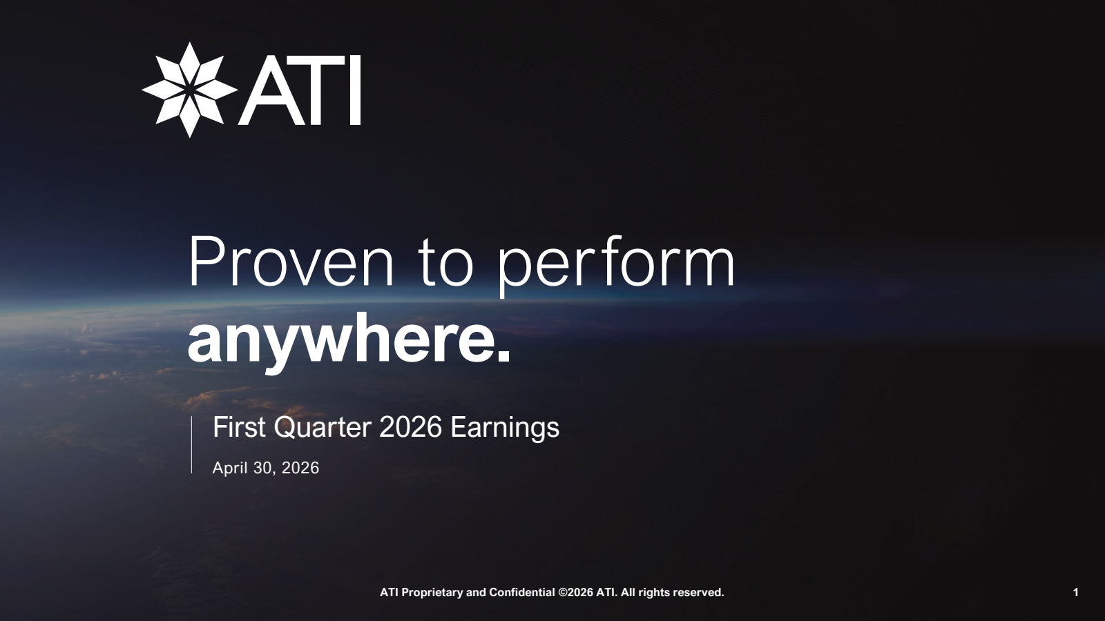 ATI's Q1 2026 Slide Deck