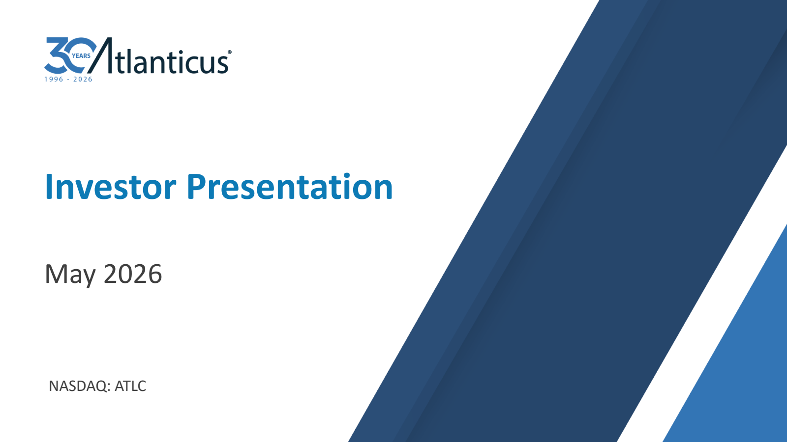 Atlanticus' Q1 2026 Slide Deck