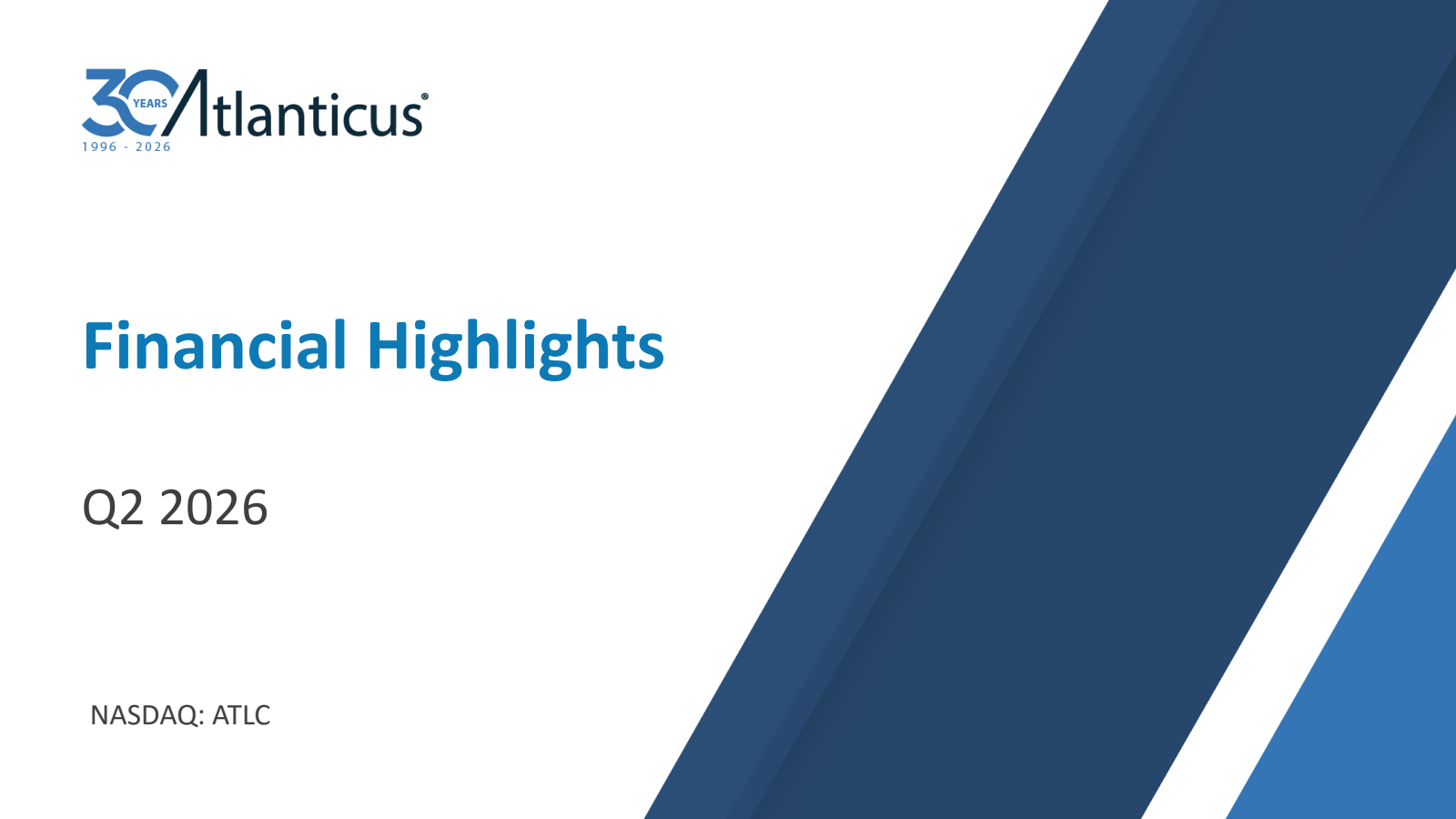 Atlanticus' Q2 2026 Slide Deck