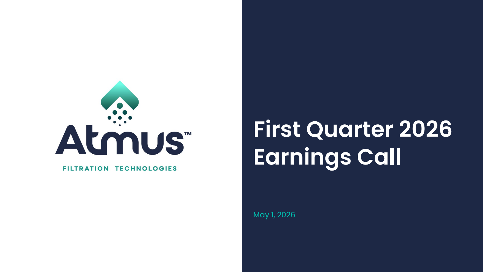 Atmus Filtration Technologies' Q1 2026 Slide Deck