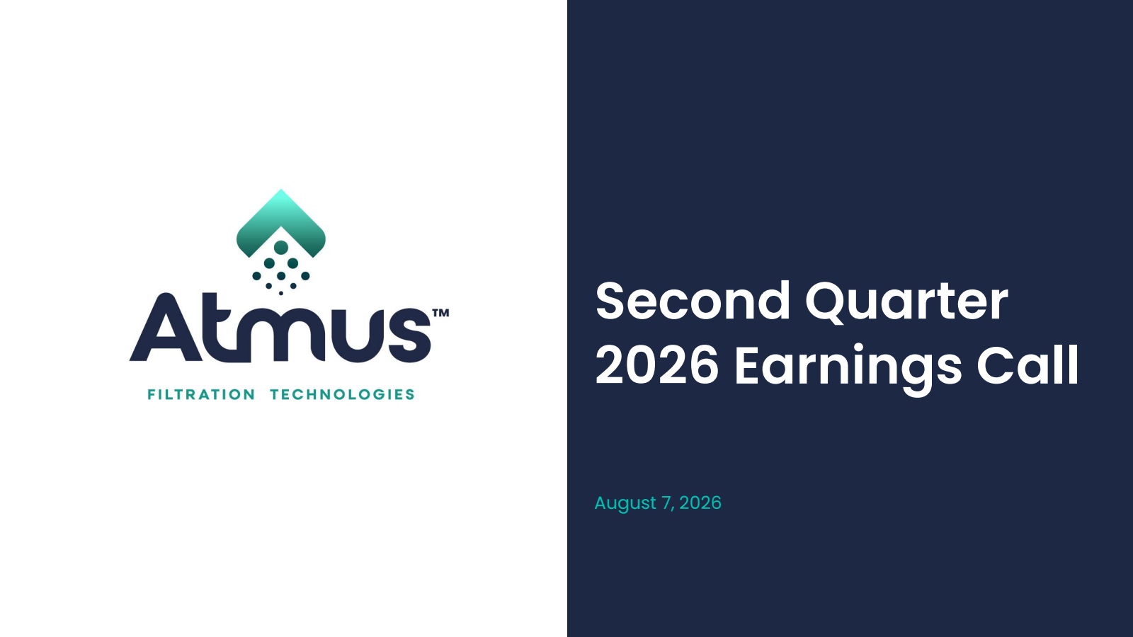 Atmus Filtration Technologies' Q2 2026 Slide Deck