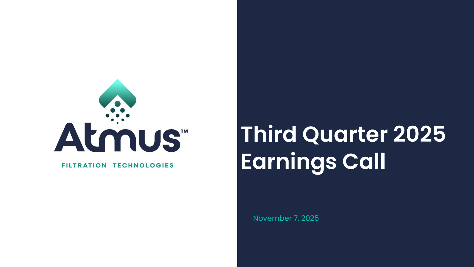 Atmus Filtration Technologies' Q3 2025 Slide Deck