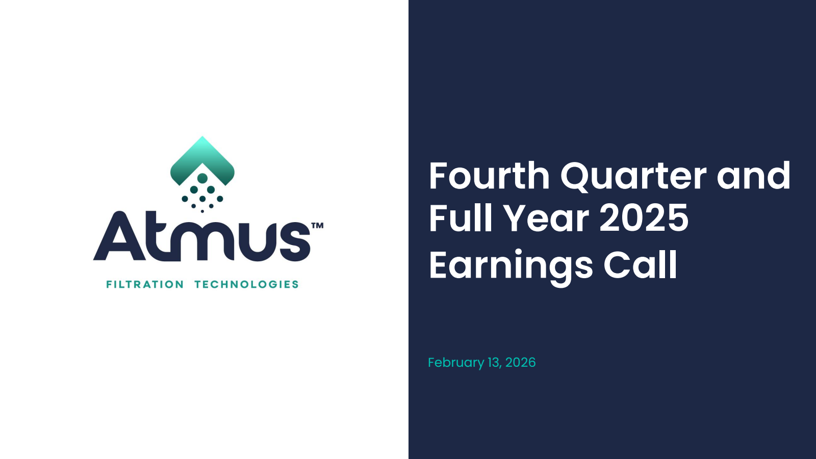 Atmus Filtration Technologies' Q4 2025 Slide Deck