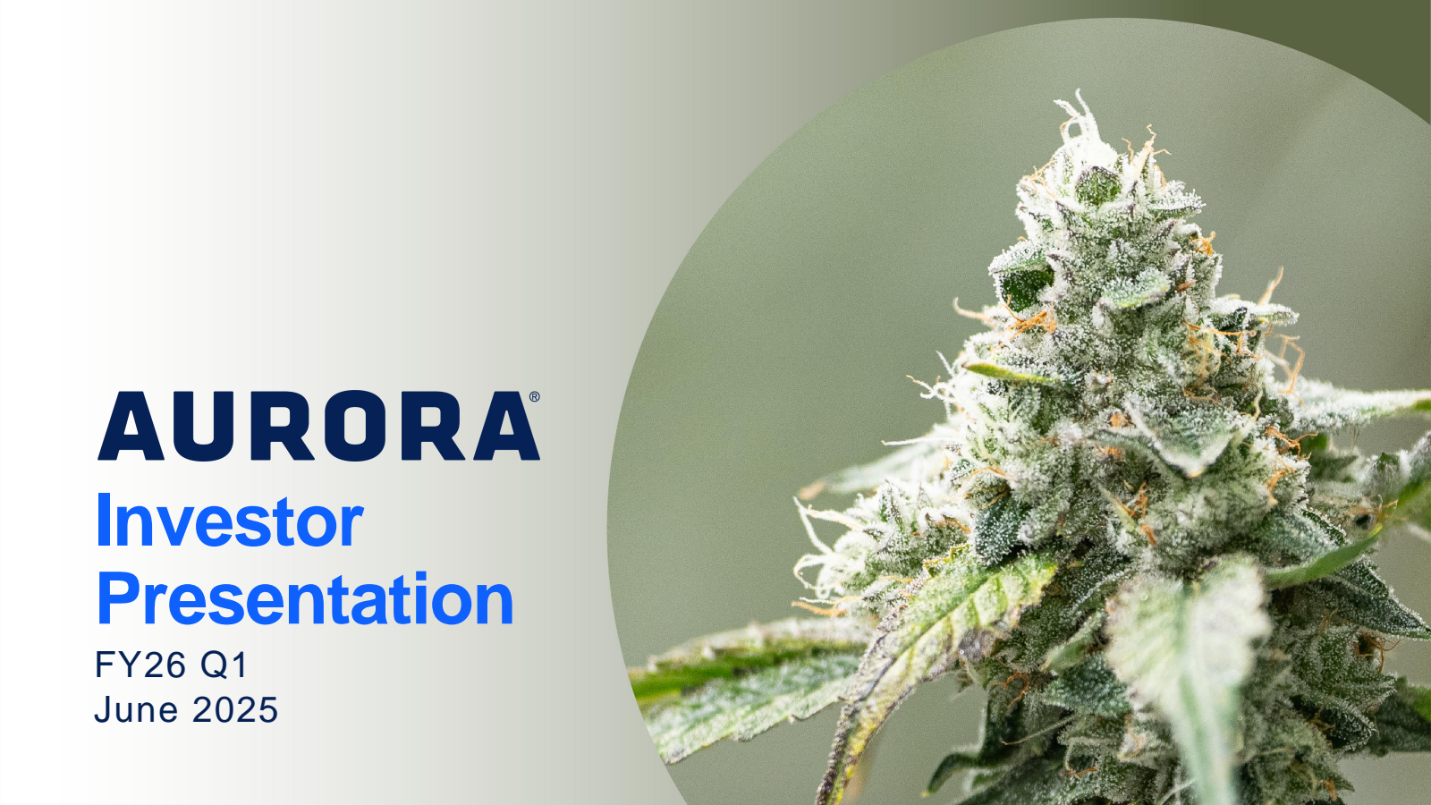 Aurora Cannabis' Q1 2026 Slide Deck