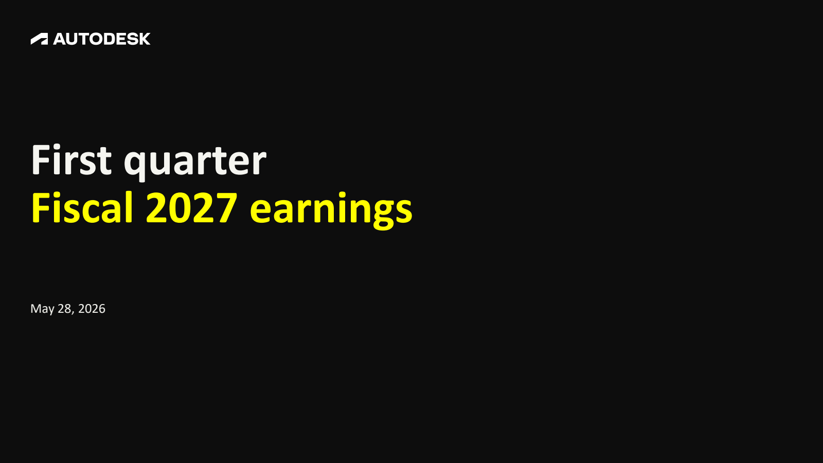 Autodesk's Q1 2027 Slide Deck