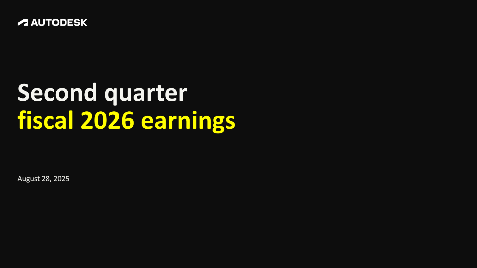 Autodesk's Q2 2026 Slide Deck