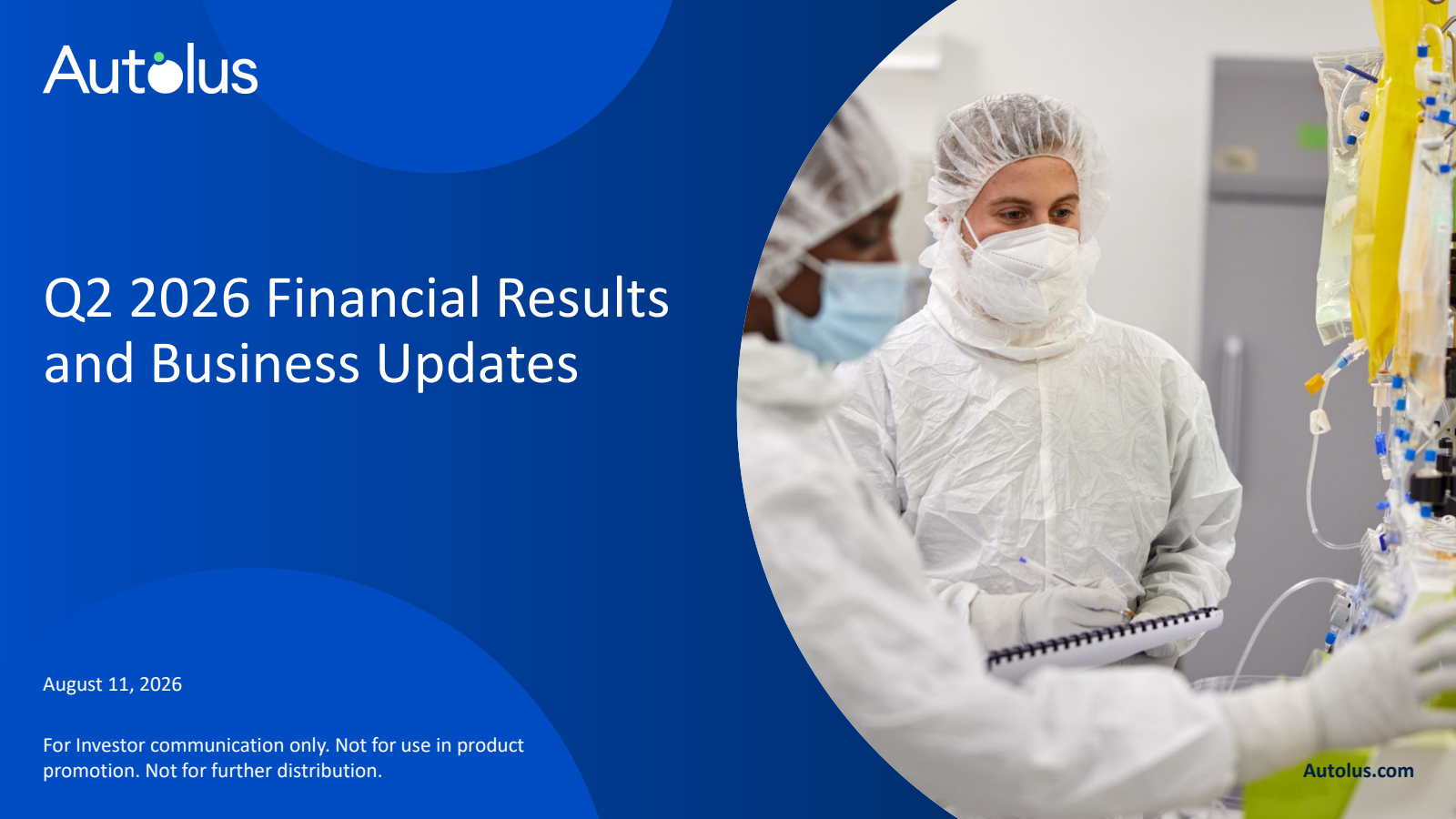 Autolus Therapeutics' Q2 2026 Slide Deck