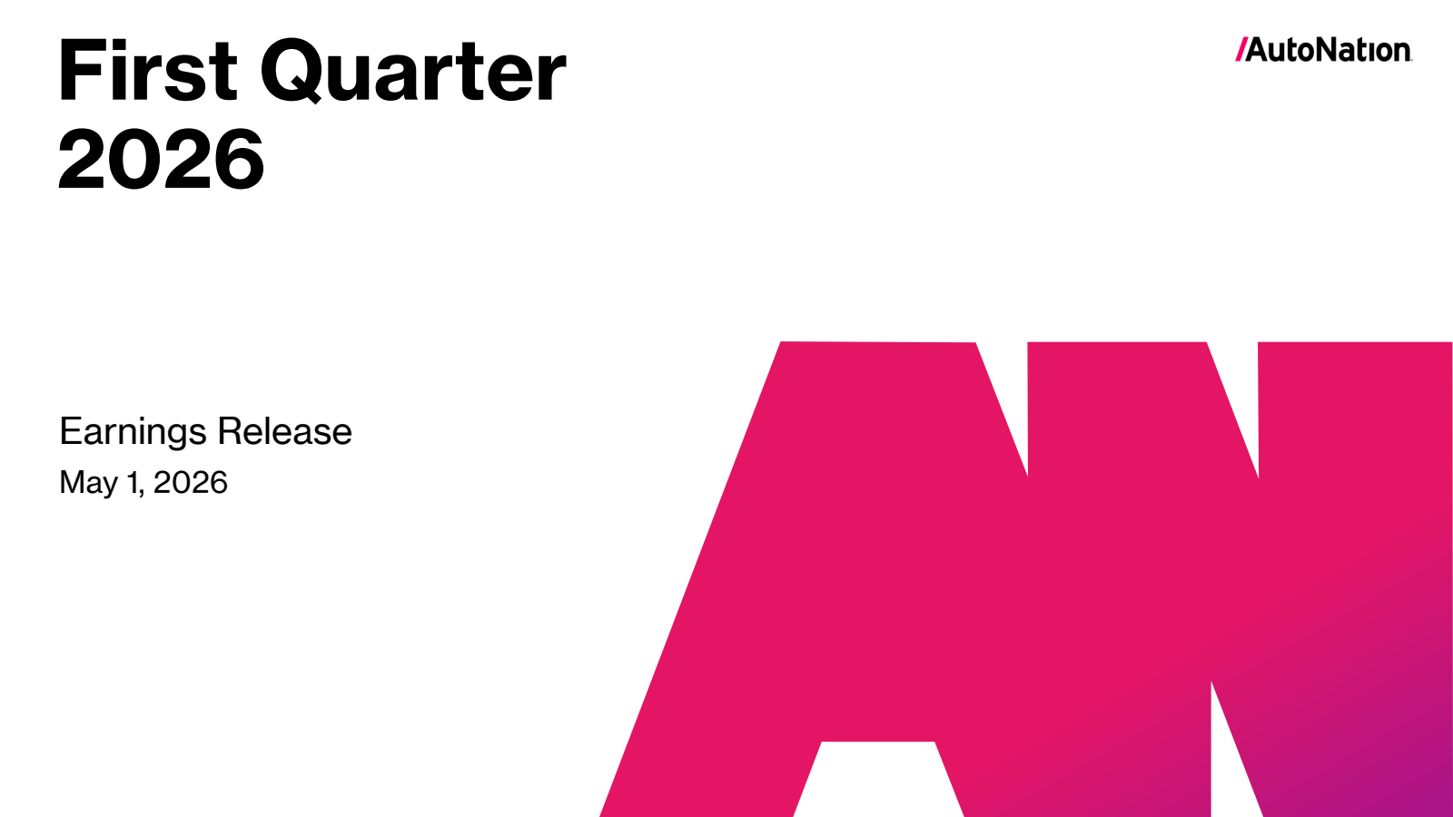AutoNation's Q1 2026 Slide Deck