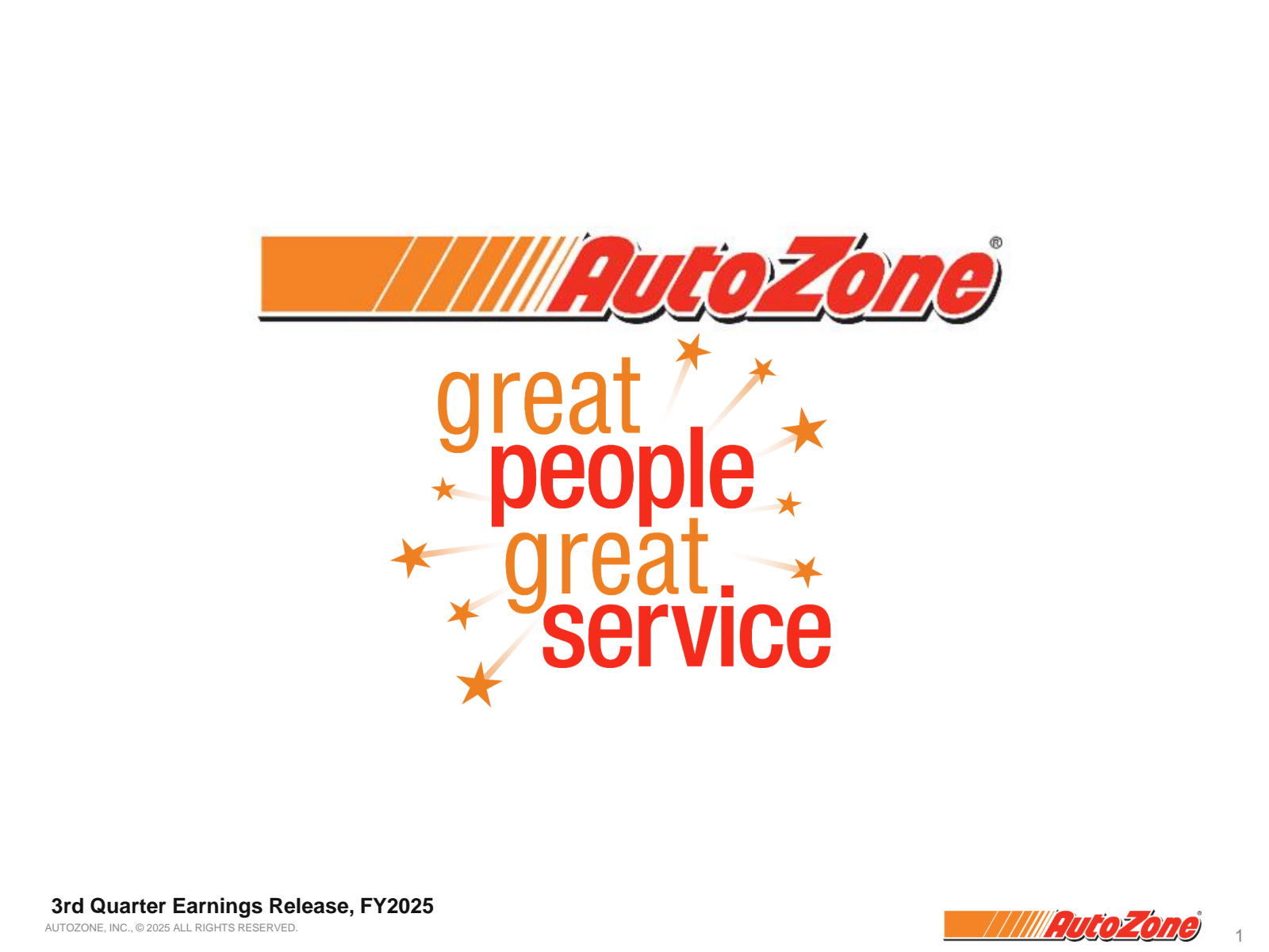 AutoZone's Q3 2025 Slide Deck
