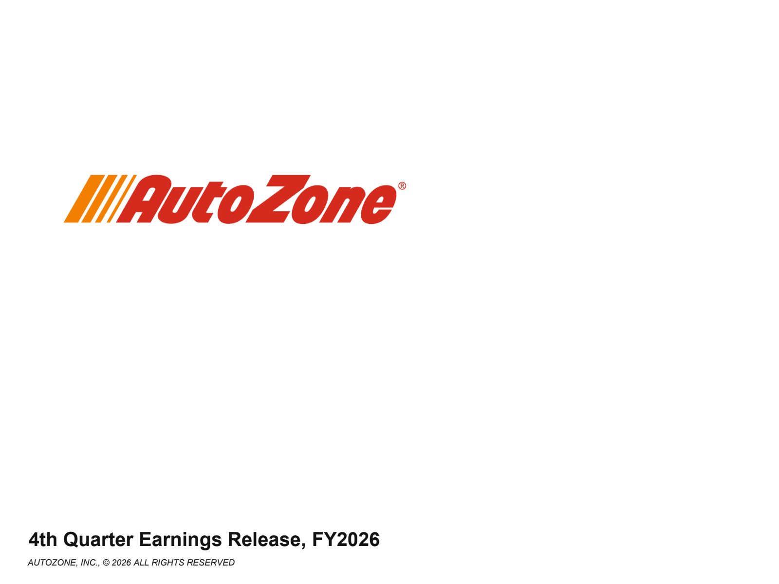 AutoZone's Q4 2026 Slide Deck