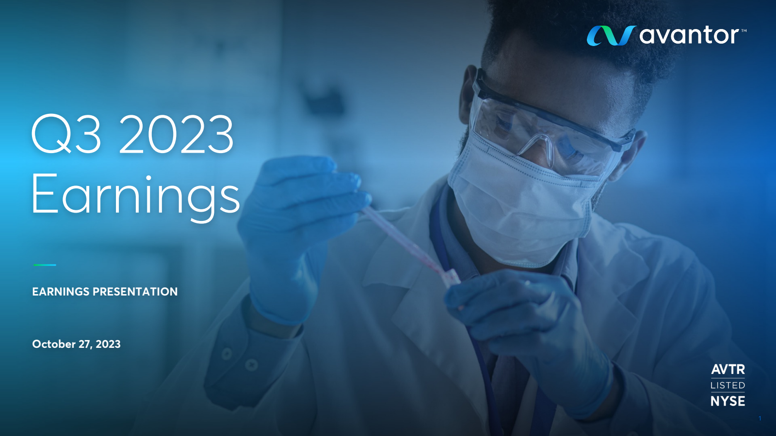Avantor's Q3 2023 Slide Deck