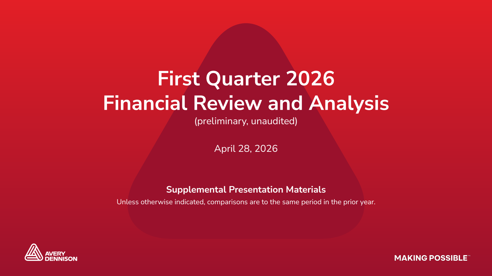 Avery Dennison's Q1 2026 Slide Deck