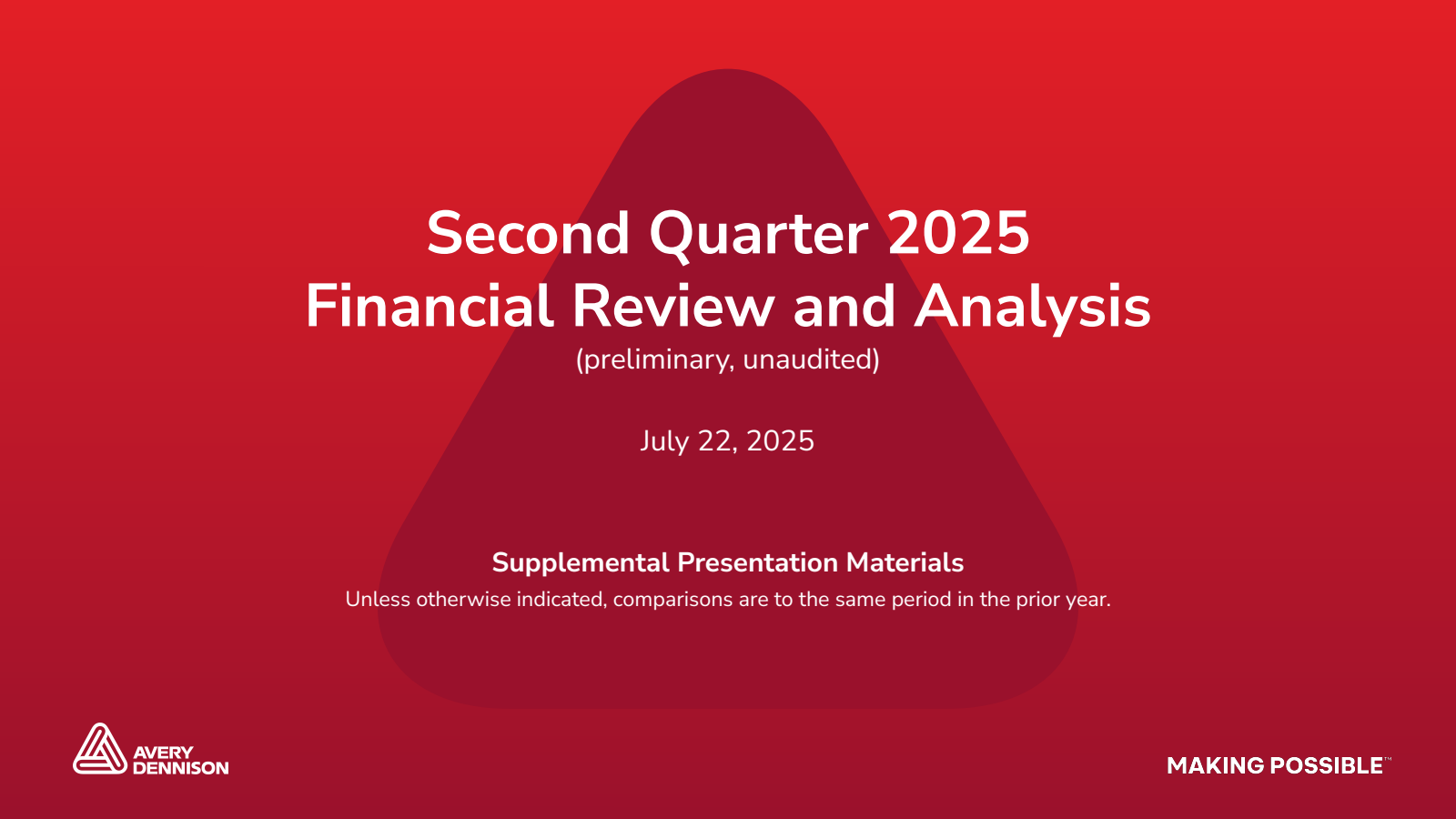 Avery Dennison's Q2 2025 Slide Deck