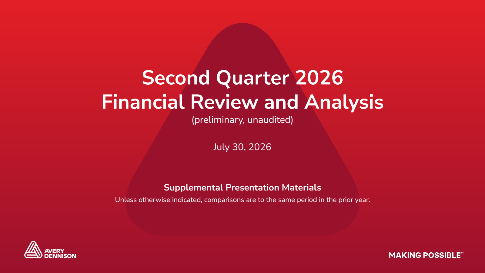 Avery Dennison's Q2 2026 Slide Deck