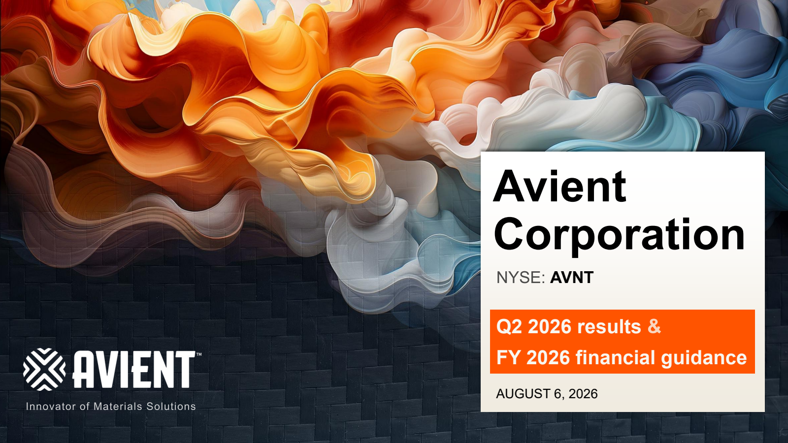 Avient's Q2 2026 Slide Deck