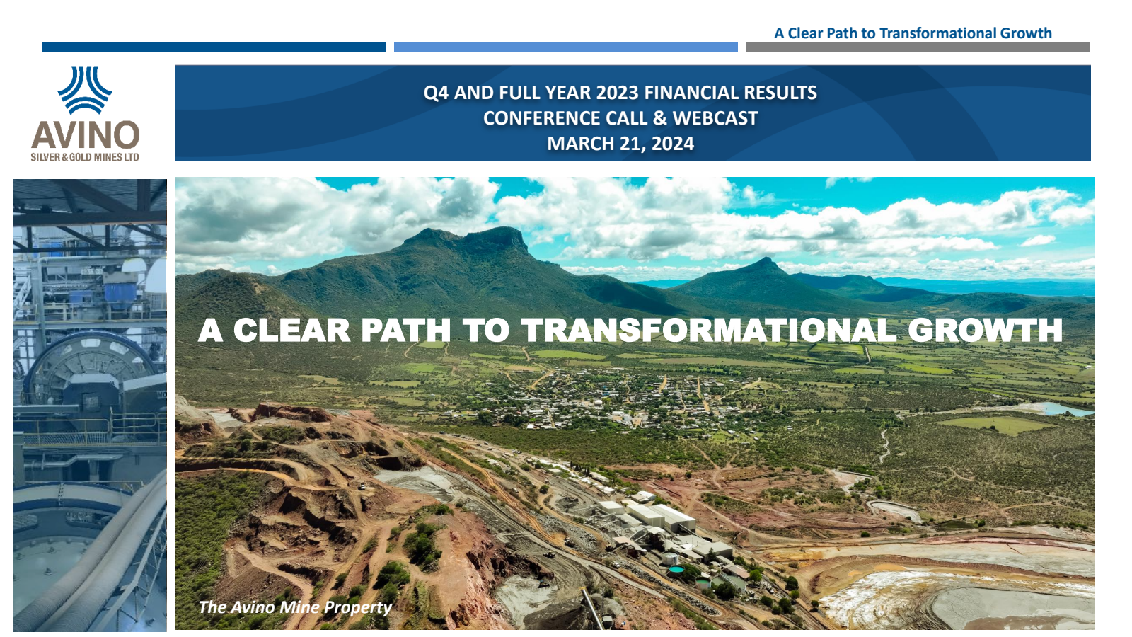 Avino Silver & Gold Mines' Q4 2023 Slide Deck