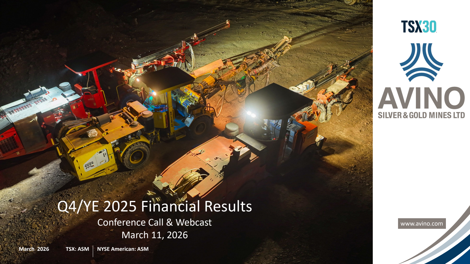 Avino Silver & Gold Mines' Q4 2025 Slide Deck