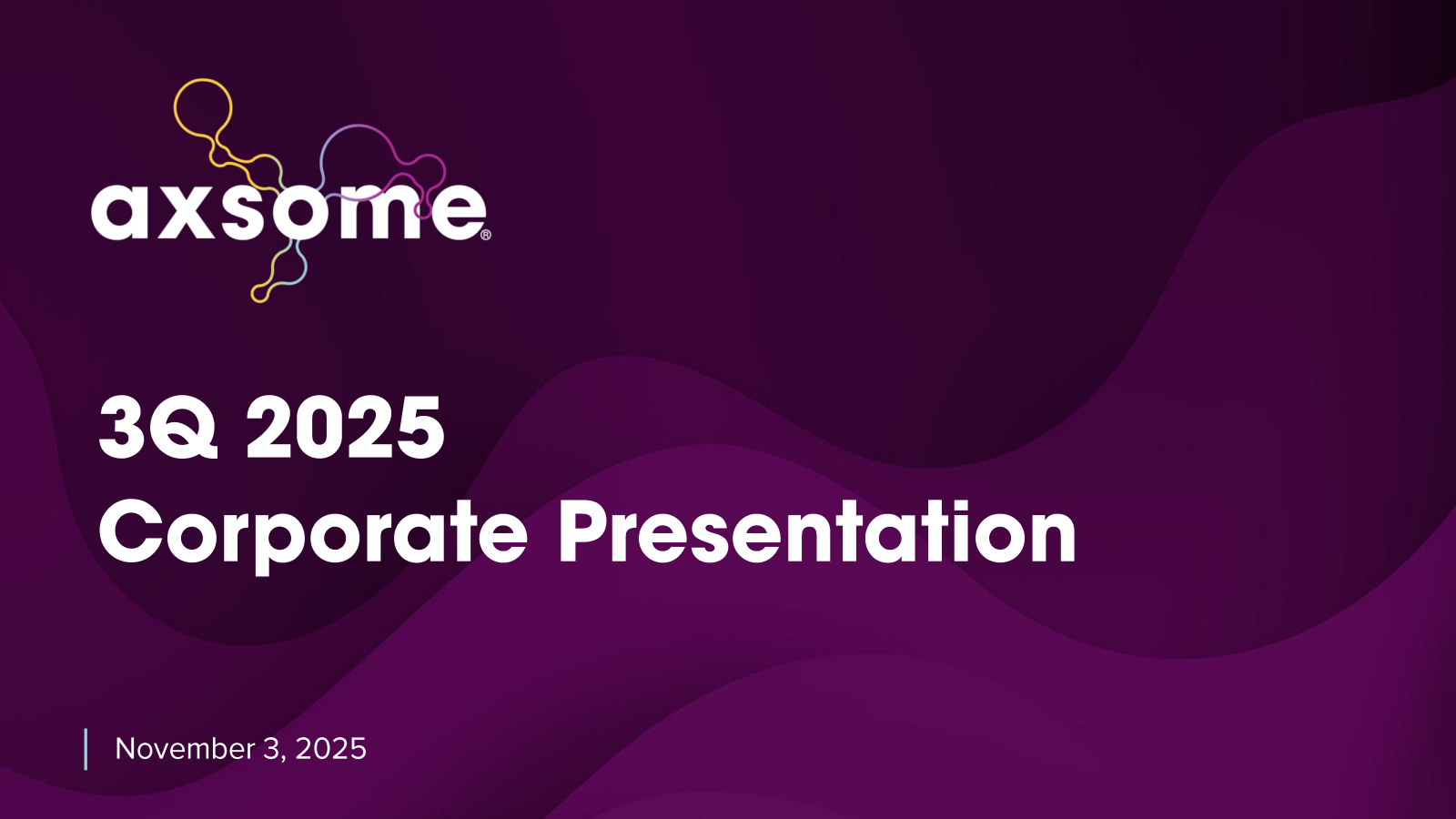 Axsome Therapeutics' Q3 2025 Slide Deck