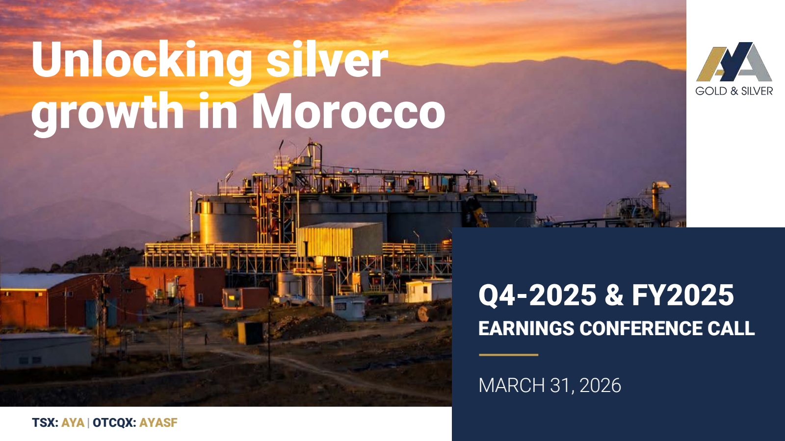 Aya Gold & Silver's Q4 2025 Slide Deck