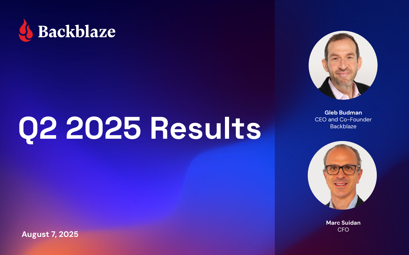 Backblaze's Q2 2025 Slide Deck