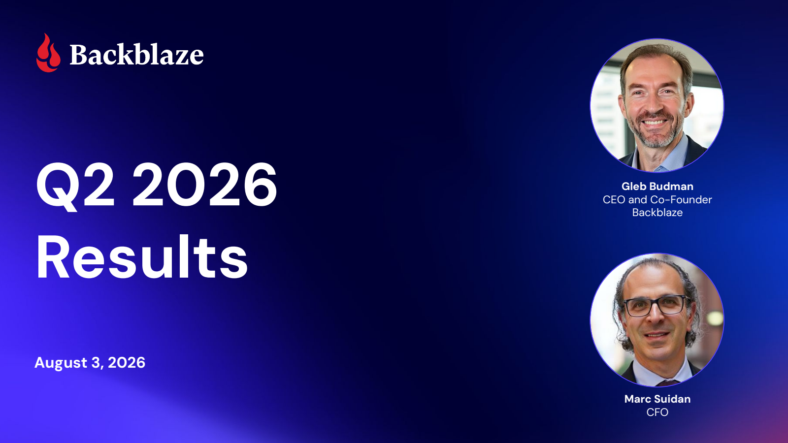 Backblaze's Q2 2026 Slide Deck