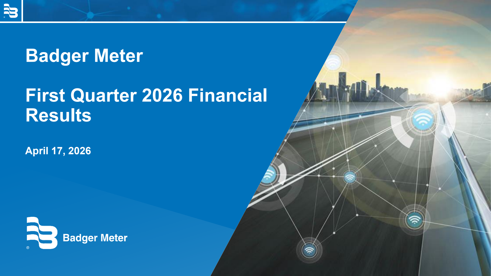 Badger Meter's Q1 2026 Slide Deck