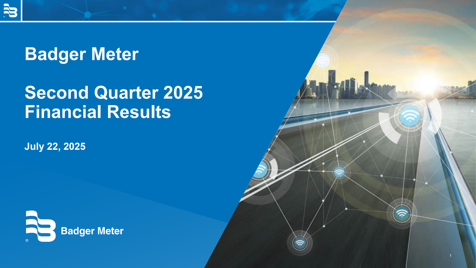 Badger Meter's Q2 2025 Slide Deck