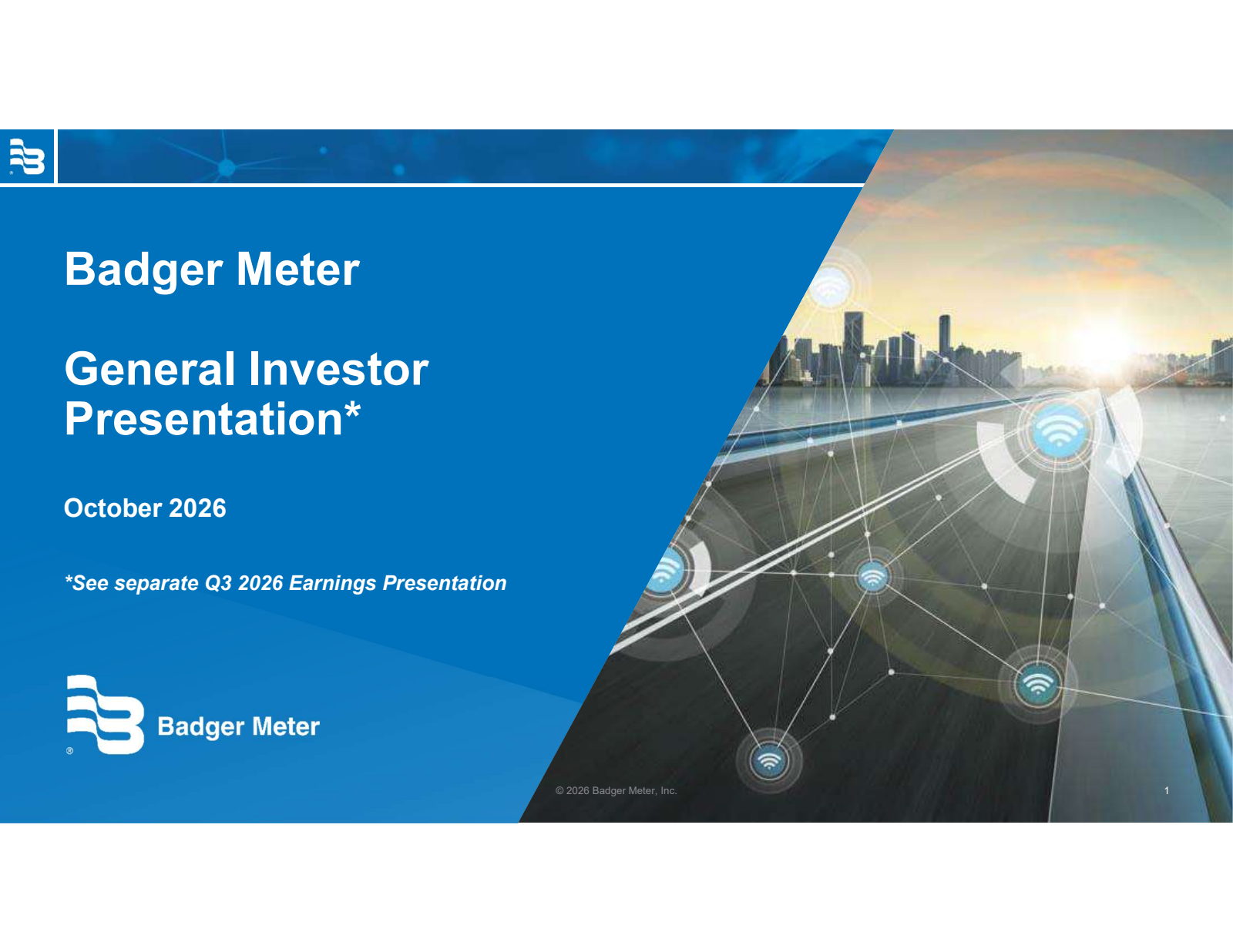 Badger Meter (BMI) Q3 2026 Earnings Results & Call Transcript