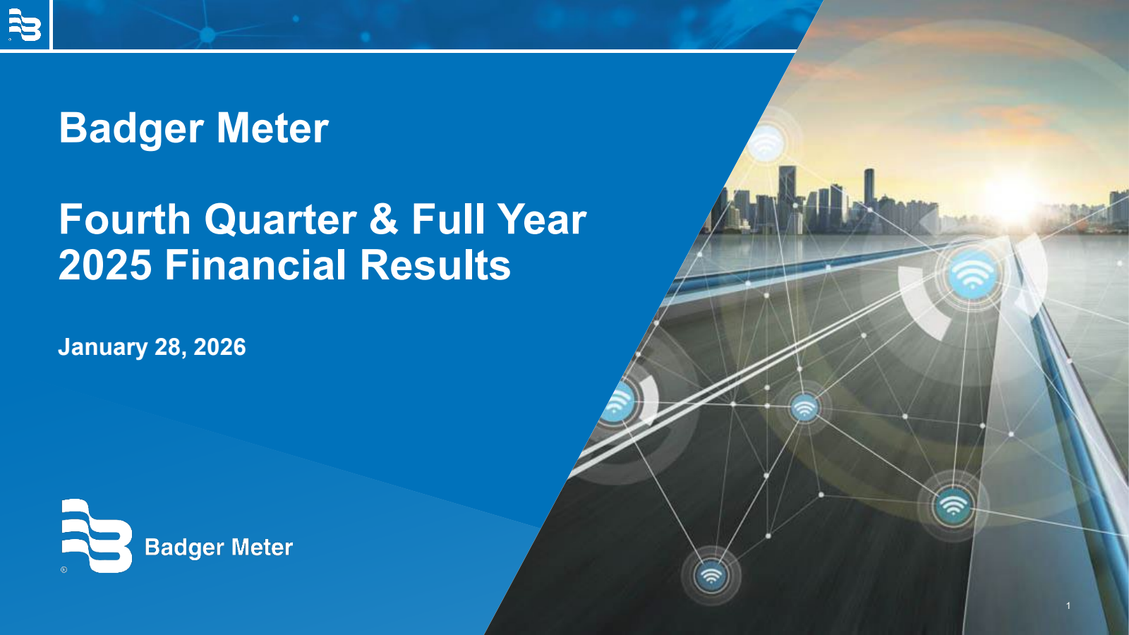 Badger Meter's Q4 2025 Slide Deck