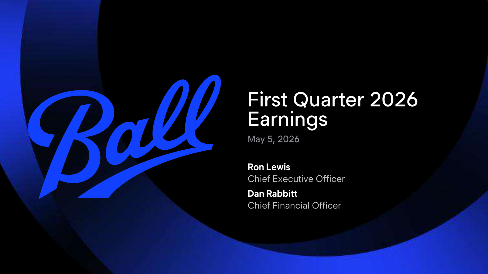 Ball's Q1 2026 Slide Deck