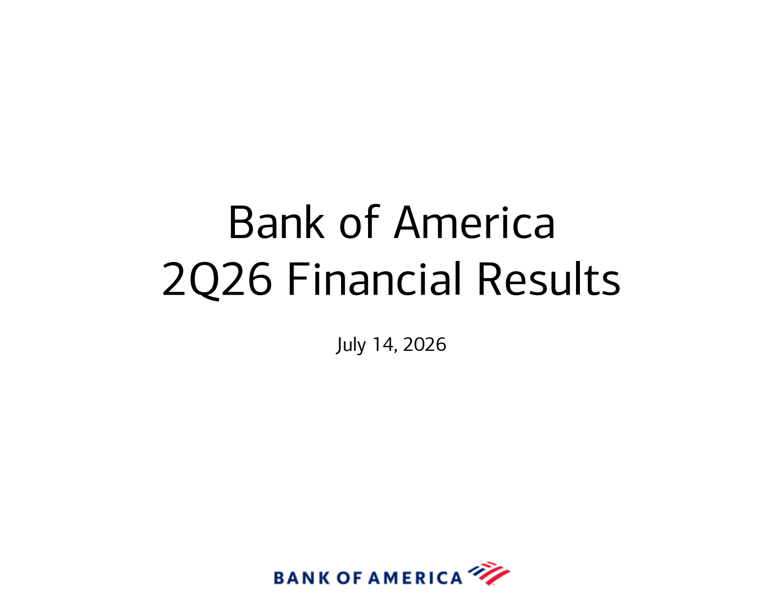 Bank of America's Q2 2026 Slide Deck