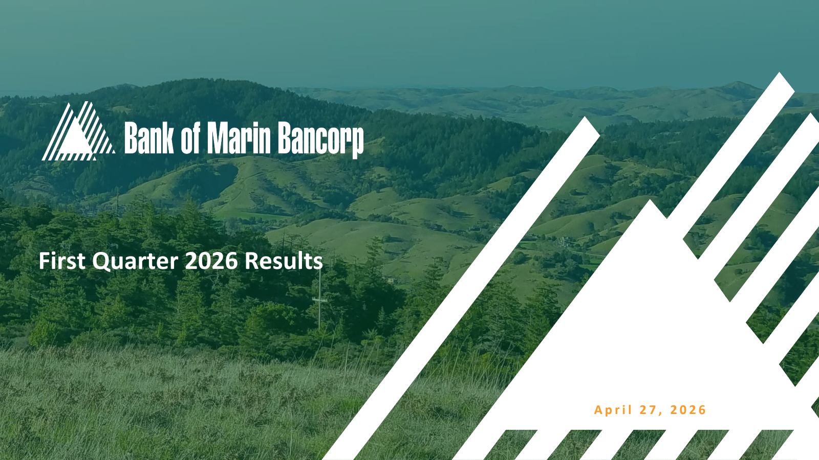 Bank of Marin Bancorp's Q1 2026 Slide Deck