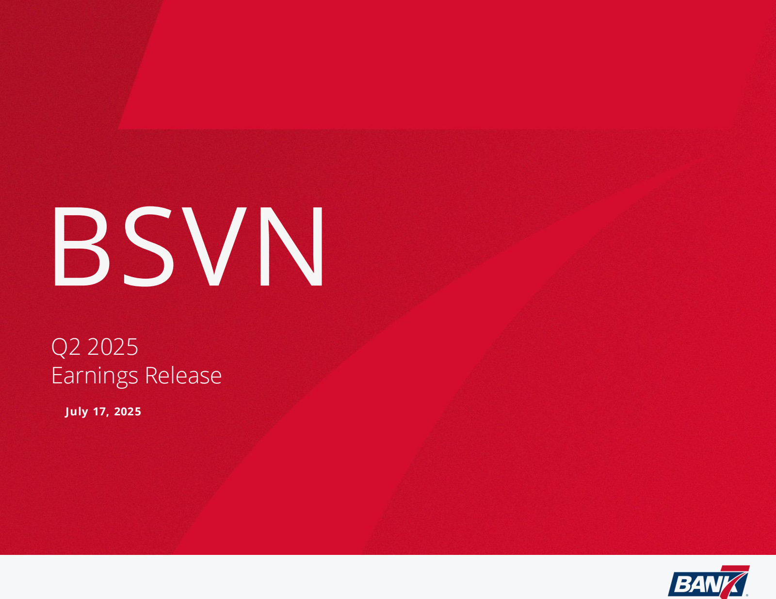 Bank7's Q2 2025 Slide Deck