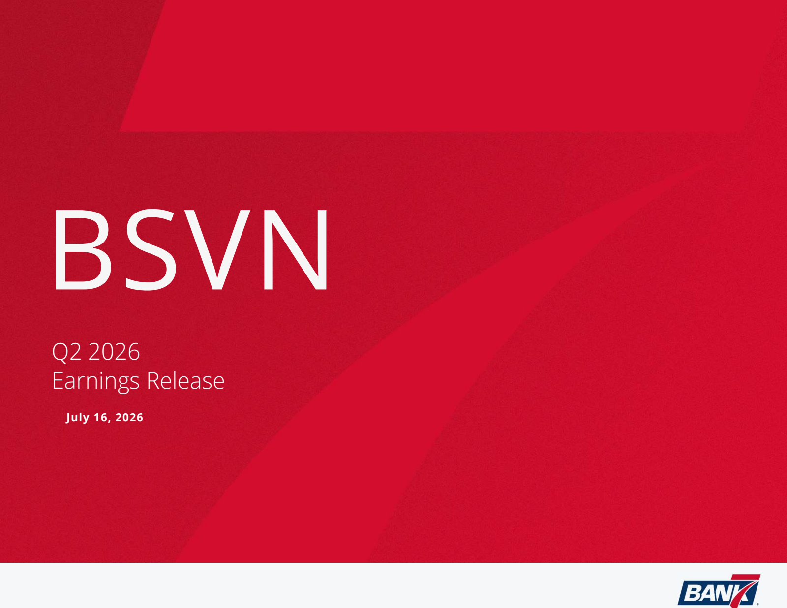 Bank7's Q2 2026 Slide Deck