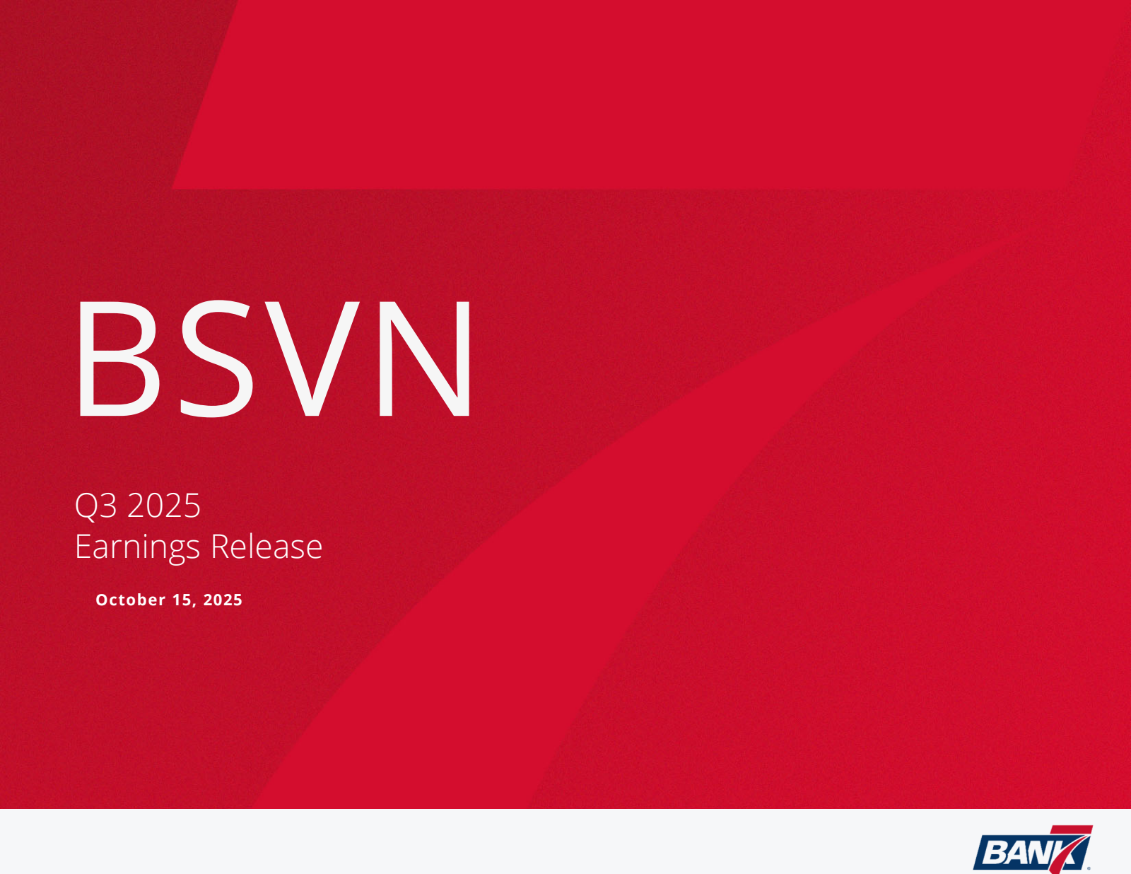 Bank7's Q3 2025 Slide Deck
