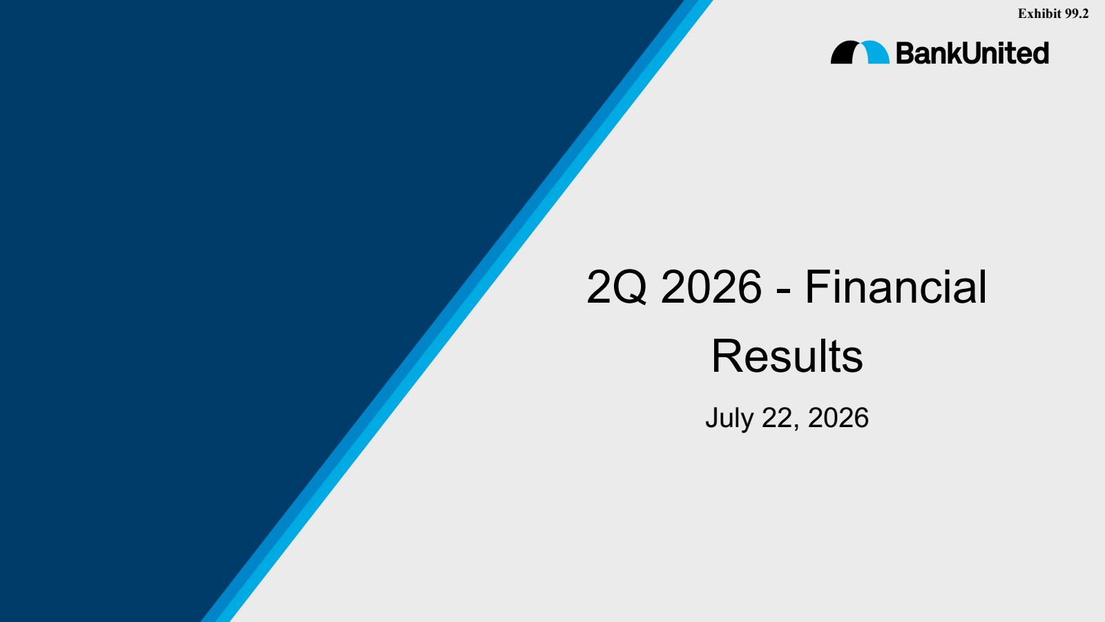 BankUnited's Q2 2026 Slide Deck