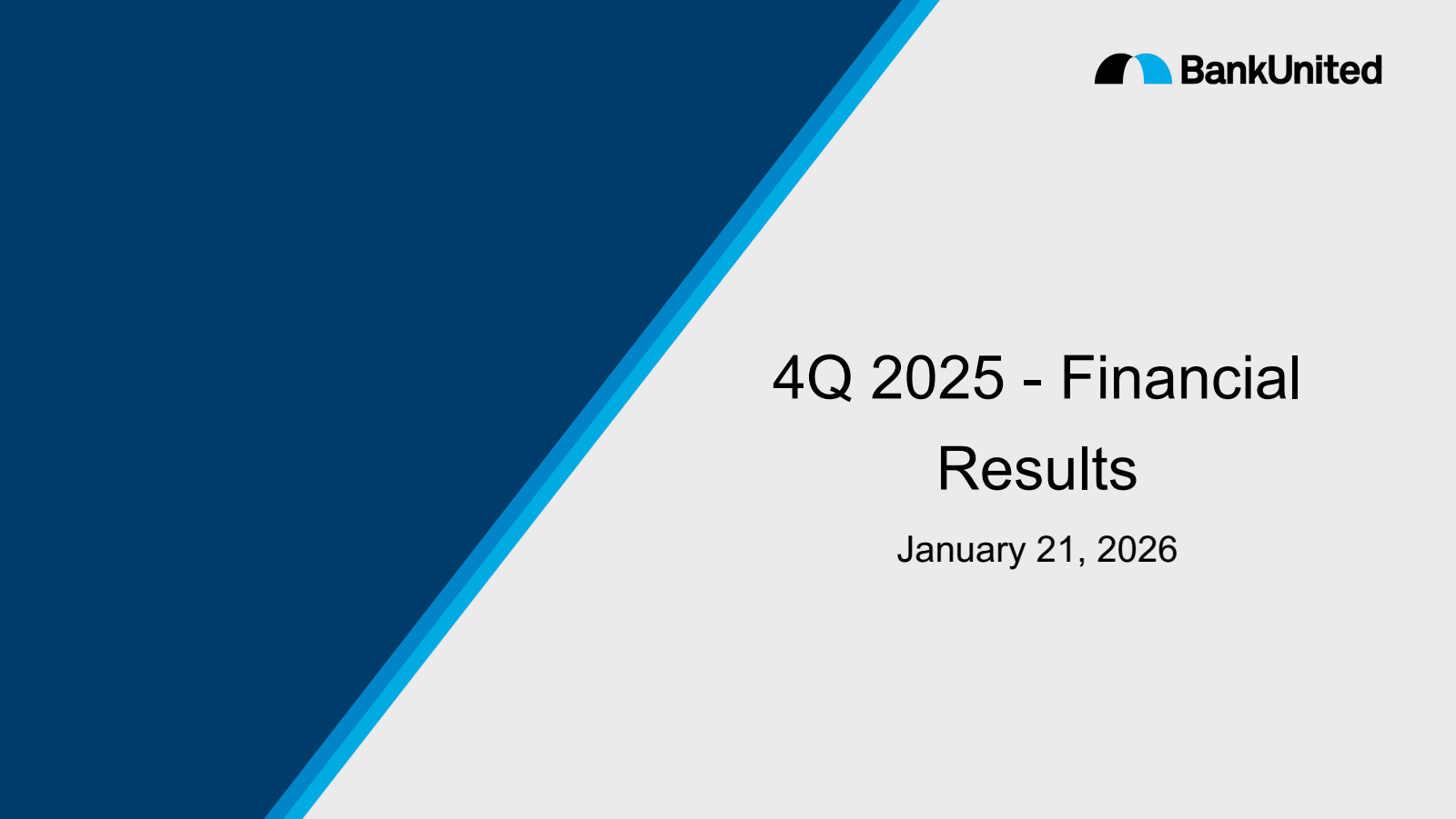 BankUnited's Q4 2025 Slide Deck