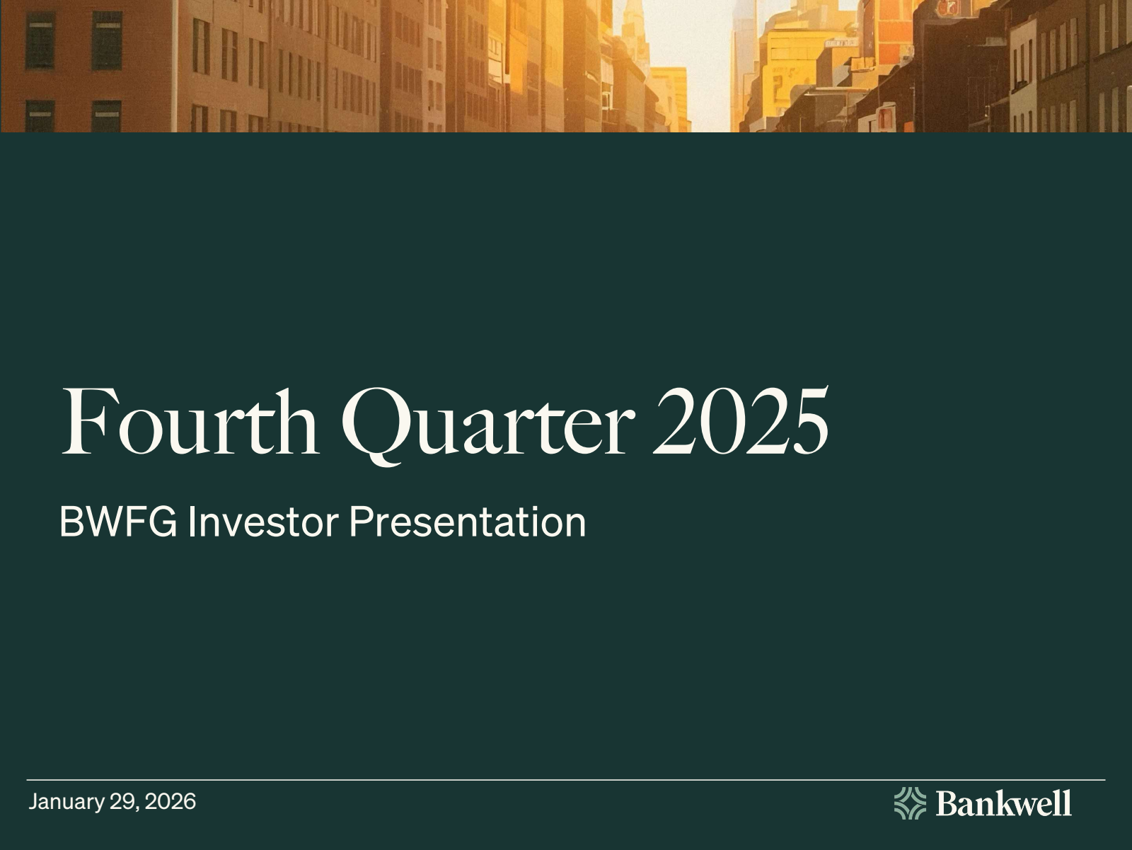 Bankwell Financial Group's Q4 2025 Slide Deck