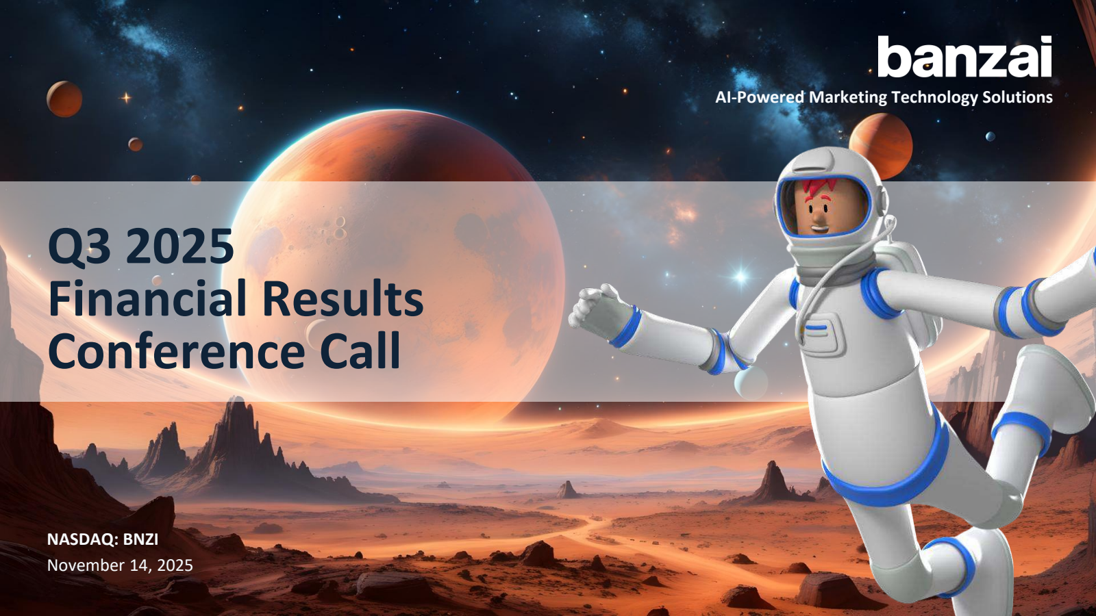 Banzai International's Q3 2025 Slide Deck