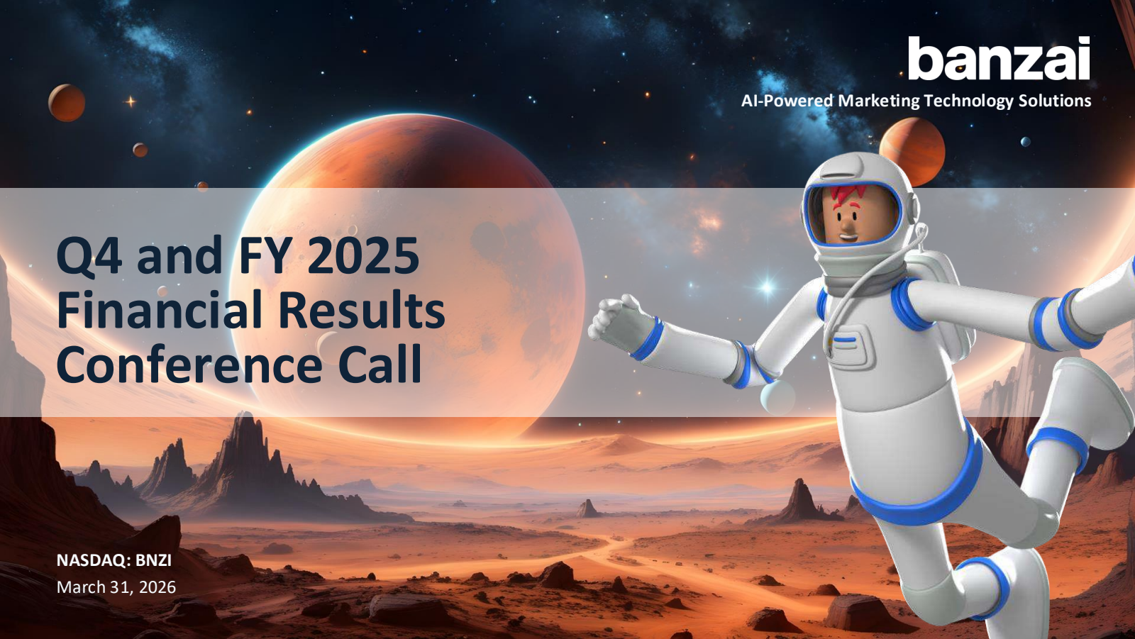 Banzai International's Q4 2025 Slide Deck